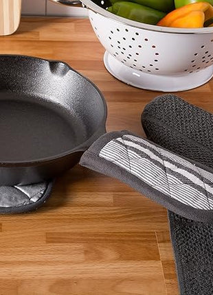 DII Double Strip Chef Kitchen Cooking & Baking Collection, Pan Handle Set, 6x3, Mineral Gray, 3 Piece