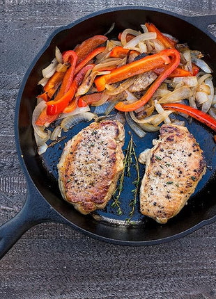 Lodge 12 Inch Cast Iron Pre-Seasoned Skillet – Signature Teardrop Handle - Use in the Oven, on the Stove, on the Grill, or Over a Campfire - Black