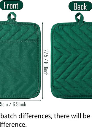 GROBRO7 5Pack Pot Holders for Kitchen Heat Resistant Cotton Potholder Multipurpose Hot Pads Machine Washable Oven Mitts with Pocket Potholders for Baking and Cooking 8.9 x 6.9 in Red Green