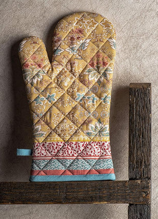 Maison d' Hermine Oven Gloves 100% Cotton Oven Mitt 7" x 13" with Loop Heat Resistant, BBQ, Cooking Gloves, Baking, Grilling, Kitchen, Handling Hot Pans Spring/Summer (Pack of 1, Marquise)