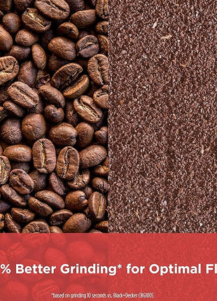 BLACK+DECKER One Touch Coffee Grinder, 2/3 Cup Coffee Bean Capacity, Spice Grinder, One Touch Push-Button Control -150 Watts -Stainless Steel Blades (Pack of 4)