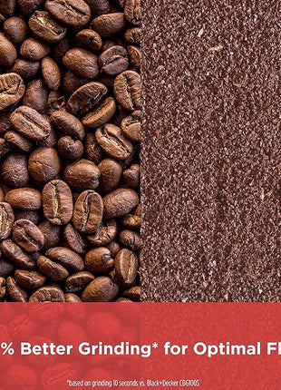 BLACK+DECKER One Touch Coffee Grinder, 2/3 Cup Coffee Bean Capacity, Spice Grinder, One Touch Push-Button Control -150 Watts- Stainless Steel Blades