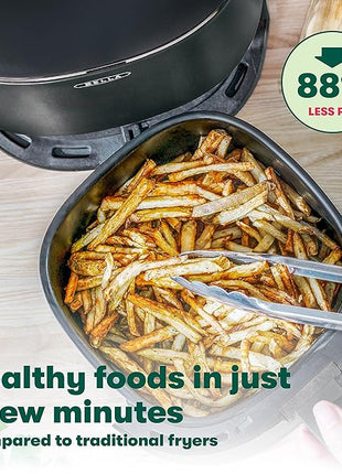 BELLA 2.9QT Touchscreen Air Fryer, No Pre-Heat Needed, No-Oil Frying, Fast Healthy Evenly Cooked Meal Every Time, Dishwasher Safe Non Stick Pan and Crisping Tray for Easy Clean Up, Matte Black