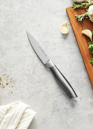HENCKELS Graphite Razor-Sharp 4-inch Paring Knife, German Engineered Informed by 100+ Years of Mastery, Gray