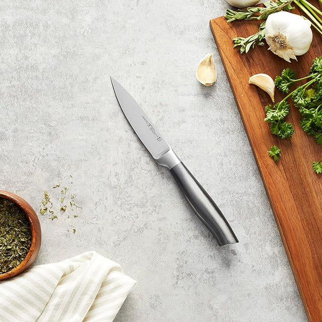 HENCKELS Graphite Razor-Sharp 4-inch Paring Knife, German Engineered Informed by 100+ Years of Mastery, Gray