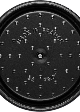 Staub Cast Iron Dutch Oven 5-qt Tall Cocotte, Made in France, Serves 5-6, Matte Black