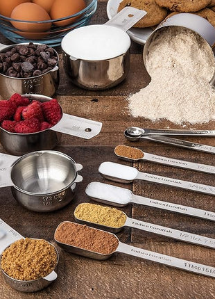 Hudson Essentials Stainless Steel Measuring Cups and Spoons Set (14 Piece Set)