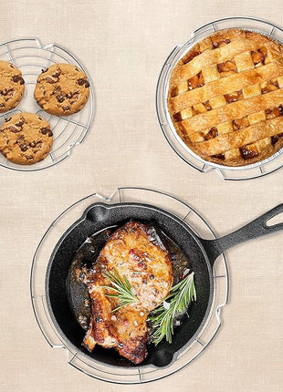 KITCHENATICS Round Cooling Racks for Cooking & Baking, Stainless Steel Steamer Rack, Canning Rack, Cake Cooling Rack - Circle Wire Cooling Rack for Air Fryer, Instapot, Cake Pans - 3PC 7.5", 9", 10.5"