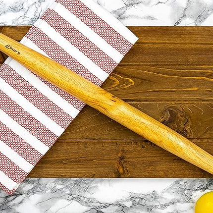 French Rolling Pin – 18 Inch Wooden Dough Roller for Baking Pizza, Pie Crust, Cookies & Pasta | Essential Kitchen Tool & Gift for Bakers, Chefs & Home Cooks