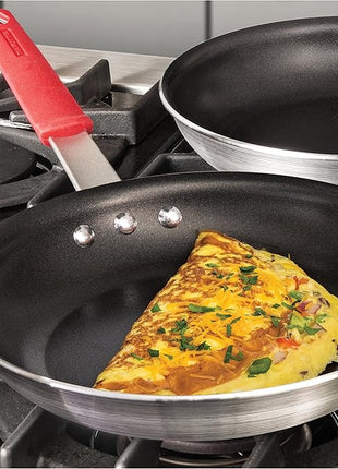 Tramontina Professional 10-Inch Non Stick Frying Pan, Heavy-Gauge Aluminum Skillet with Reinforced Nonstick Coating, Red Handle, Dishwasher and Oven Safe