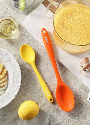 5PCS Silicone Serving Spoons Set, Vituer Heat Resistant Kitchen Spoons for Cooking, Mixing, Stirring and Serving, Dishwasher Safe (5 Pack, Multicolor)