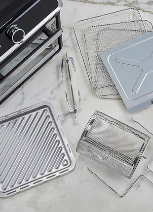 West Bend Air Fryer Oven 15-Quart Capacity with Digital Controls Easy-View Door and 16 Cooking Presets, Includes Eight Cooking Accessories, 1000-Watts, Black