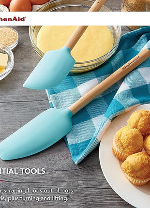 KitchenAid Bamboo Spatula Set, 2-Piece, Aqua Sky