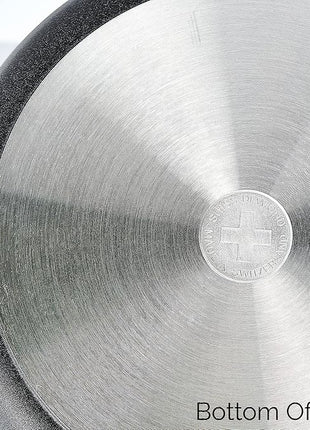 Swiss Diamond 10.25 Inch Frying Pan Nonstick Diamond Frying Pan, Aluminum Coated Skillet, Dishwasher Safe and Oven Safe Fry Pans with Ergonomic Handle, Grey