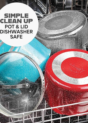 GOTHAM STEEL 8 Qt Stainless Steel Stock Pot Multipurpose Pasta Pot with Strainer Lid & Twist and Lock Handles, for Soup, Spaghetti, Rice, Induction Ready, Dishwasher Safe