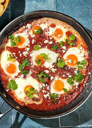 HexClad Hybrid Nonstick 12-Inch Frying Pan with Tempered Glass Lid, Stay-Cool Handle, Dishwasher-Friendly, Oven-Safe Up to 900°F, Induction Ready, Compatible with All Cooktops