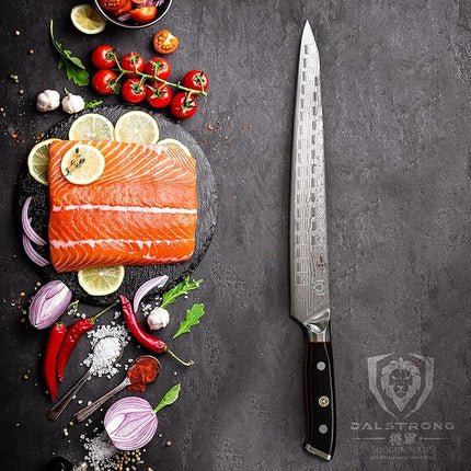 Dalstrong Ultimate Slicer Sujihiki Knife - 10.5 inch - Shogun Series ELITE - The Tokugawa - Damascus Slicing Knife - AUS-10V Japanese Super Steel Kitchen Slicer Saya - Kitchen Knife - Sheath Included