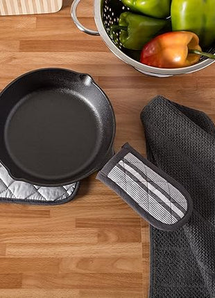 DII Double Strip Chef Kitchen Cooking & Baking Collection, Pan Handle Set, 6x3, Mineral Gray, 3 Piece