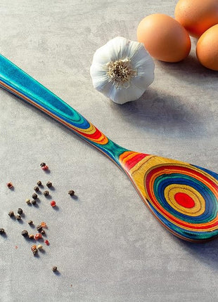 Totally Bamboo Baltique Montego Bay Collection 12-1/2" Wooden Cooking Spoon, Safe for Nonstick