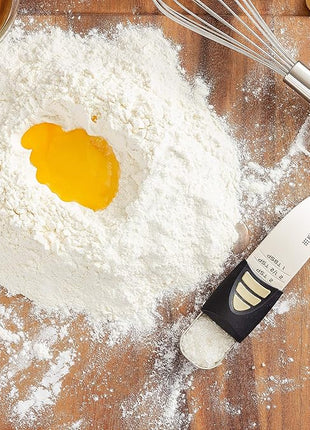 KitchenArt Professional Series Tablespoon, Champagne Satin Measuring Spoon, Adjustable from 1/2 Teaspoon to 1 Tablespoon, White & Black